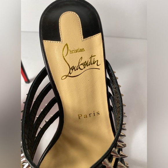 Christian Louboutin Martha spike 100 sandals heels black silver 36 - Picture 8 of 16